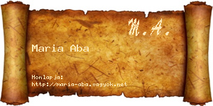 Maria Aba névjegykártya